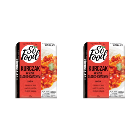 Kurczak w sosie słodko-kwaśnym z ryżem 330 g So Food X2