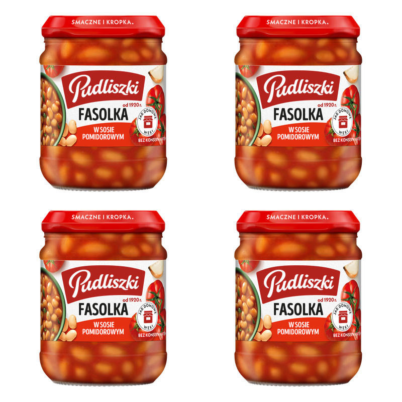 Pudliszki Fasolka w sosie pomidorowym 450g X4