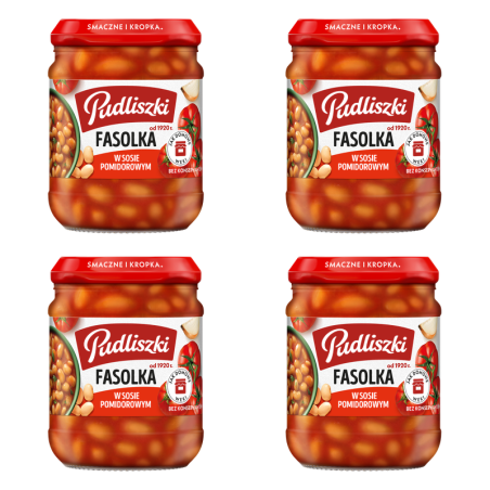 Pudliszki Fasolka w sosie pomidorowym 450g X4