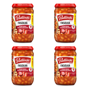 Fasolka po bretońsku z kiełbasą i boczkiem 610g X4