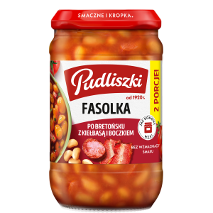 Fasolka po bretońsku z kiełbasą i boczkiem 610g X4