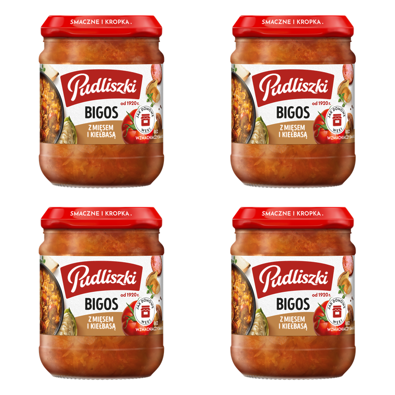 Pudliszki bigos z mięsem i kiełbasą 450g X4