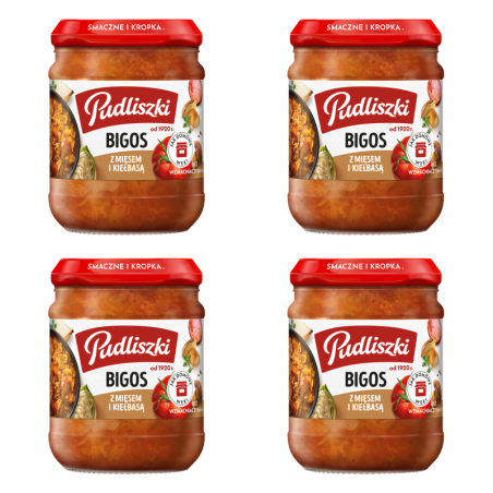 Pudliszki bigos z mięsem i kiełbasą 450g X4
