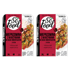 So Food Wieprzowina z warzywami w sosie orientalnym z ryżem 330g. X2