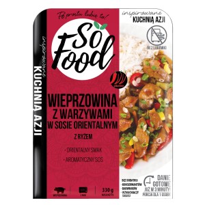 So Food Wieprzowina z warzywami w sosie orientalnym z ryżem 330g. X2
