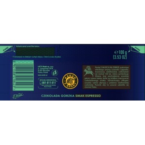 E. Wedel Czekolada gorzka o smaku espresso 100 g X20