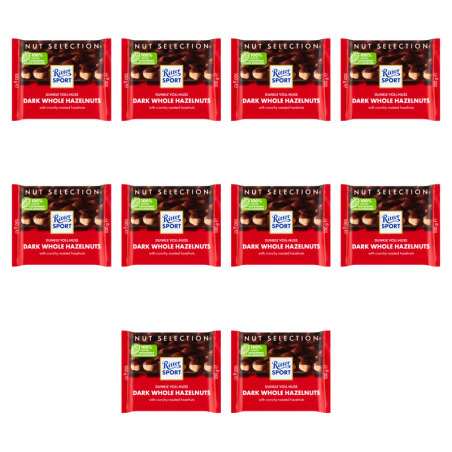 Ritter Sport Czekolada deserowa z całymi prażonymi orzechami laskowymi 100g X10