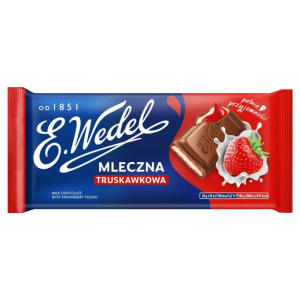 E. Wedel Czekolada Mleczna Truskawkowa Nadziewana o Smaku Truskawkowym 100g X20