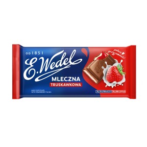 E. Wedel Czekolada Mleczna Truskawkowa Nadziewana o Smaku Truskawkowym 100g X20