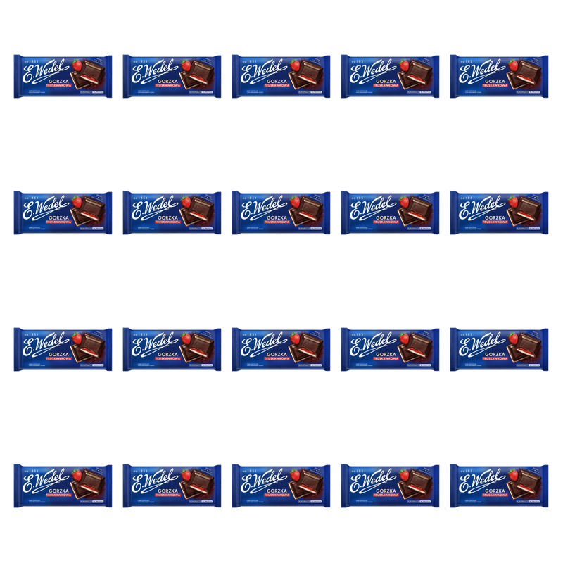 E.Wedel Czekolada Gorzka Truskawkowa - Wedlowska o Smaku Truskawkowym 100g X20