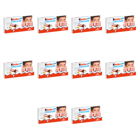 KINDER CHOCOLATE, batonik z czekolady, 8szt, 100g X10