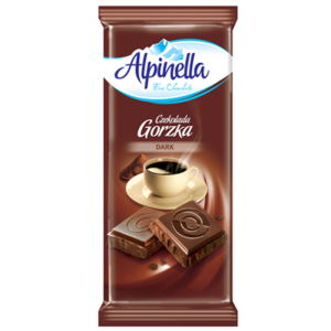 Czekolada Alpinella Gorzka - Deserowa 40% Masy Kakao Klasyczna 90g X21