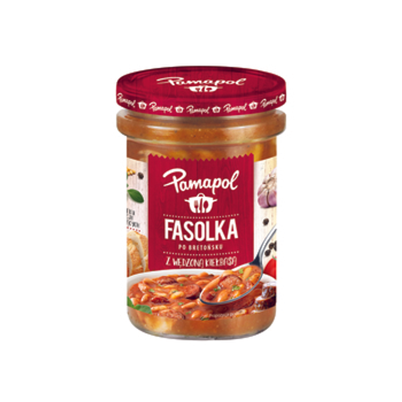 Pamapol - Fasolka po bretońsku z wędzoną kiełbasą 500g