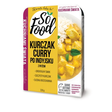 Kurczak curry po indyjsku z ryżem. 330 g So Food