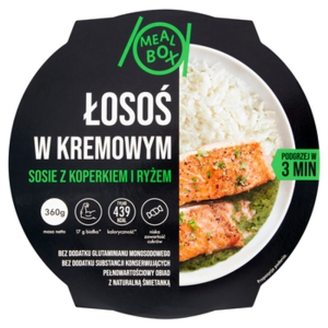 Meal Box Łosoś w kremowym sosie z koperkiem i ryżem 360g