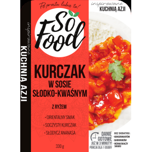 Kurczak w sosie słodko-kwaśnym z ryżem 330 g So Food