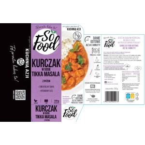 SoFood Kurczak w sosie Tikka Masala z ryżem 330g