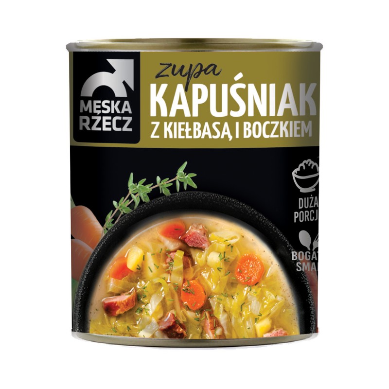 Zupa kapuśniak z kiełbasą i boczkiem 810g Męska Rzecz