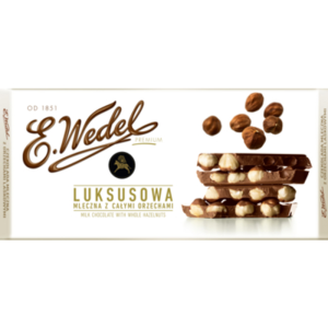 E. Wedel Czekolada Luksusowa Mleczna z Orzechami Laskowymi 100 g X13