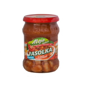 Moja Kuchnia Fasolka Biała w Sosie Pomidorowym - Gotowe Danie w Słoiku 500G