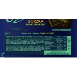 E. Wedel Czekolada gorzka o smaku espresso 100 g