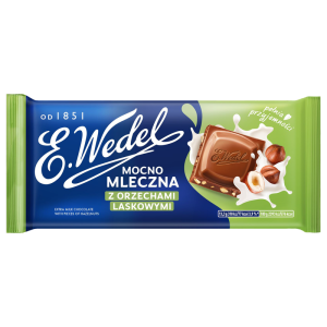 E.Wedel Czekolada mocno mleczna z kawałkami orzechów laskowych 80g