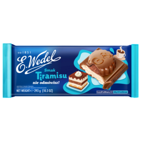 E.Wedel Czekolada Mleczna o Smaku Tiramisu 293g