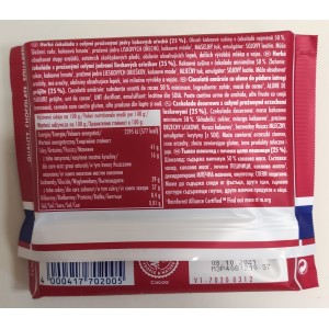 Ritter Sport Czekolada deserowa z całymi prażonymi orzechami laskowymi 100g