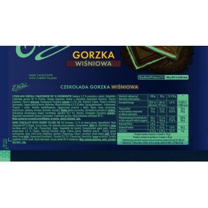 E. Wedel Czekolada Gorzka Wiśniowa 100g