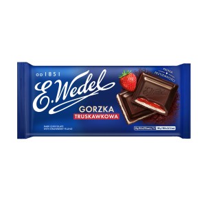 E.Wedel Czekolada Gorzka Truskawkowa - Wedlowska o Smaku Truskawkowym 100g