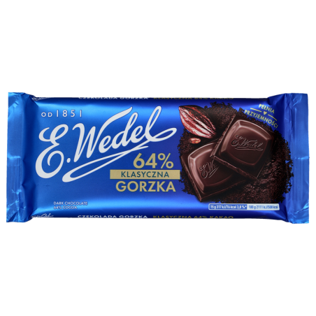 Czekolada Gorzka 64% Ciemna Klasyczna - E. Wedel Kakao Cocoa Dark 90g