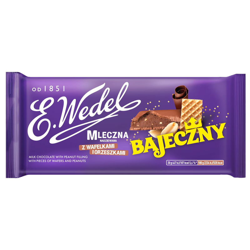 E. Wedel Czekolada Mleczna Bajeczny - Nadziewana Orzechowo Kakaowa 100g