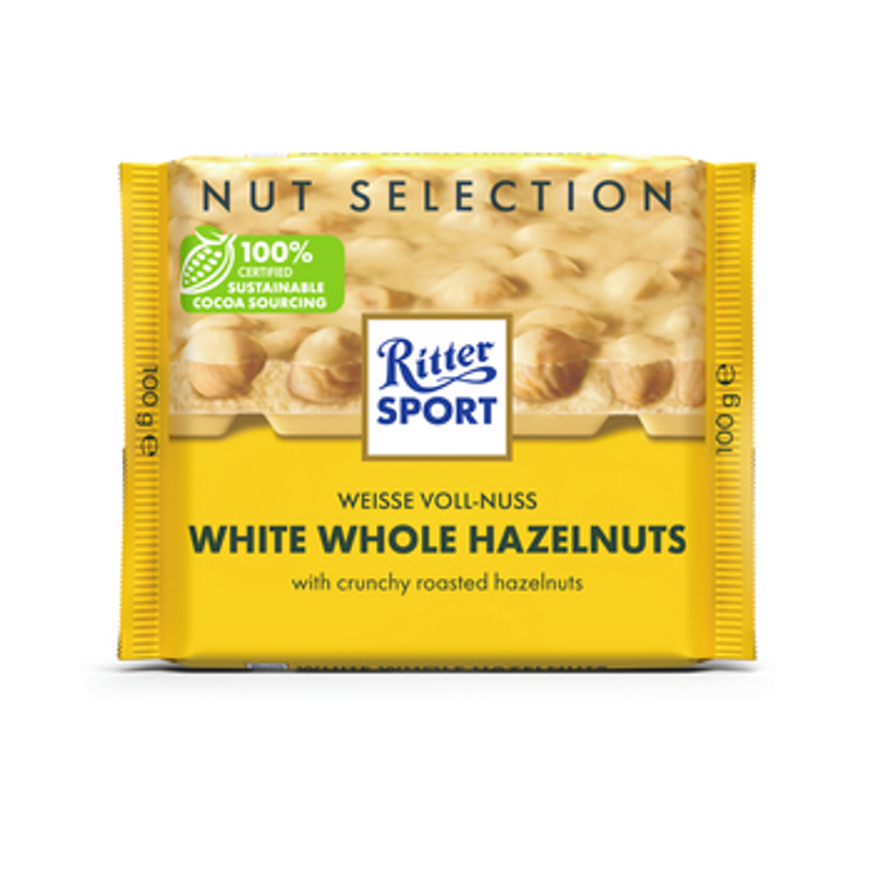Ritter Sport biała czekolada z całymi orzechami laskowymi 100g