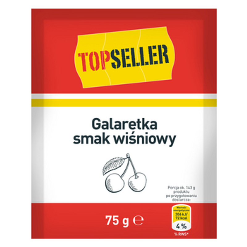 TOPSELLER Galaretka smak wiśniowy 75g
