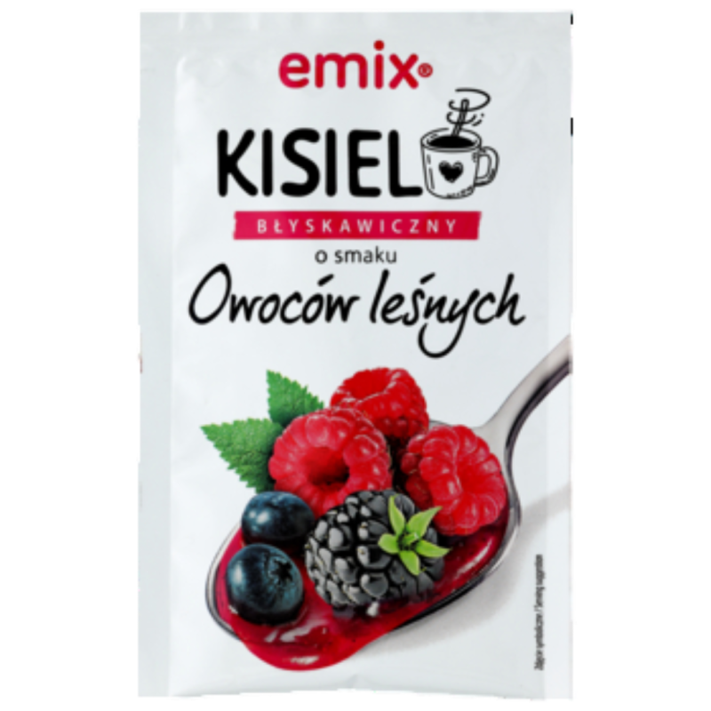 Kisiel z kawałkami owoców - błyskawiczny owoce leśne emix 30g