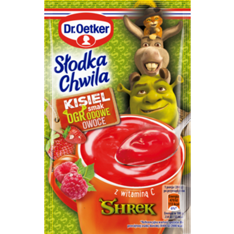 Dr. Oetker Słodka Chwila Shrek Kisiel Ogrodowe Owoce 29 g