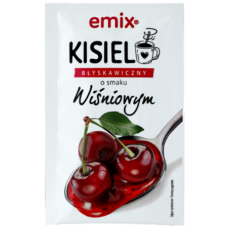 Kisiel z kawałkami owoców - błyskawiczny wiśnia emix 30g