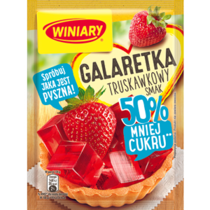 WINIARY Galaretka o smaku truskawkowym 50% mniej cukru 39g