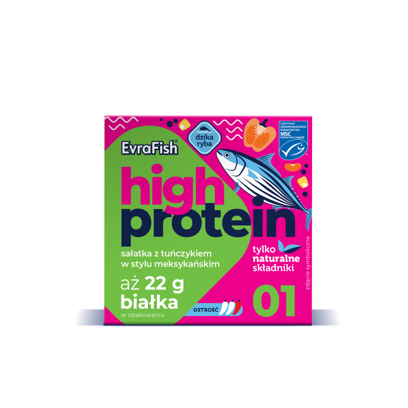 Evrafish Proteinowa sałatka z tuńczykiem w stylu meksykańskim 160g
