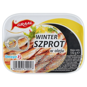 Graal Szprot Podwędzany w Oleju Winter Konserwa Rybna w Puszce 110 g X15