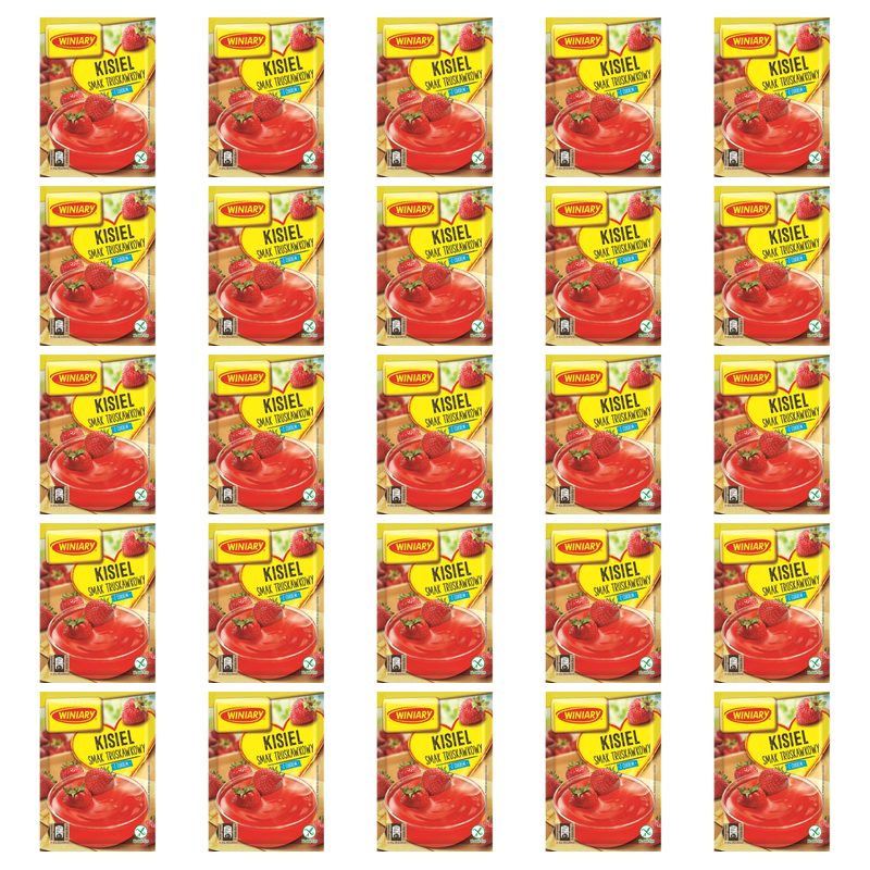 WINIARY Kisiel z cukrem smak truskawkowy 77g X25