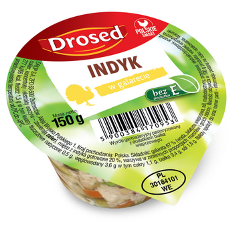 Indyk w galarecie bez E 150 g Drosed