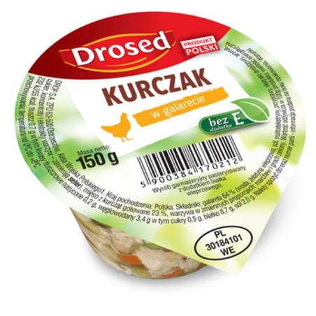 Kurczak w galarecie bez E 150 g Drosed
