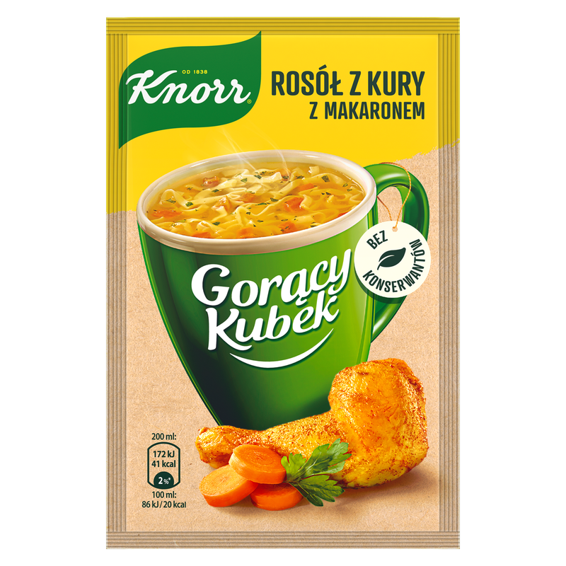 Knorr Gorący Kubek Rosół z Kury z Makaronem Zupa Instant w Proszku 12 g