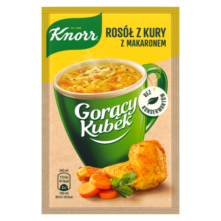 Knorr Gorący Kubek Rosół z Kury z Makaronem Zupa Instant w Proszku 12 g