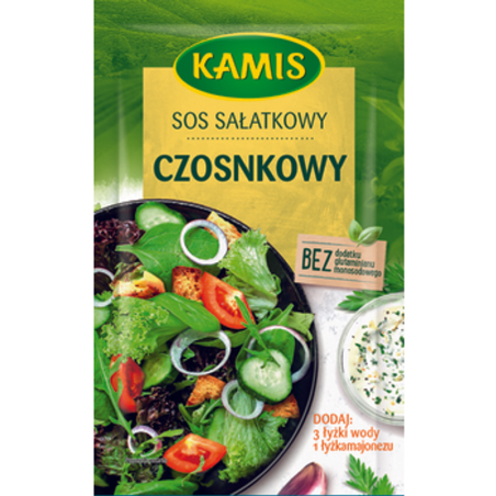Kamis Sos Sałatkowy Czosnkowy - Mieszanka Przypraw do Sałatek Czosnkowa 8g