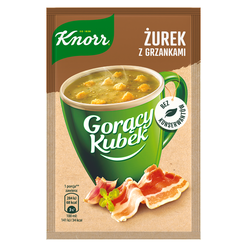 Knorr Gorący Kubek Żurek z Grzankami Zupa w Proszku do Zalania Wodą 17g