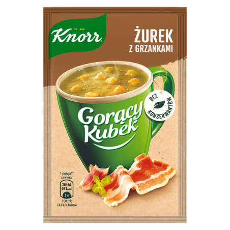 Knorr Gorący Kubek Żurek z Grzankami Zupa w Proszku do Zalania Wodą 17g