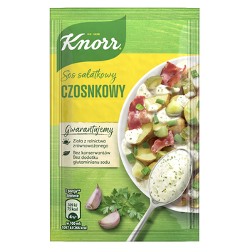 Knorr Sos Sałatkowy Czosnkowy - Mieszanka Przypraw do Sałatki na Grilla 8g