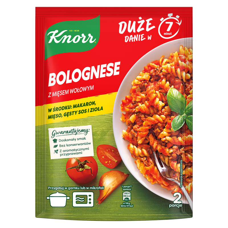Knorr Pasta pełna smaku Bolognese z mięsem wołowym 160g